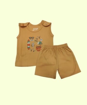 SELVAS :  Baby Boy’s & Girl’s Cotton Printed Sleeveless T-Shirt and Shorts