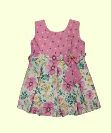 Cotton Work Knee Length Fit & Flare Dress for Kids & Girls