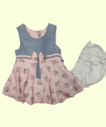 Soft Cotton  Knee Length Fit & Flare Dress for Kids & Girls