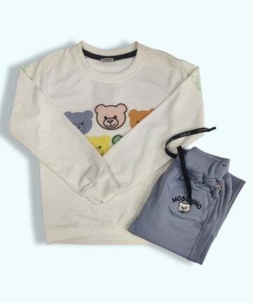 P KIDS : Boys’ Full Sleeve Cotton Printed T-Shirt & Trousers Set