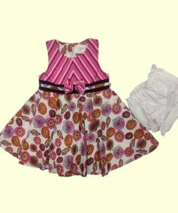 Soft Cotton  Knee Length Fit & Flare Dress for Kids & Girls,