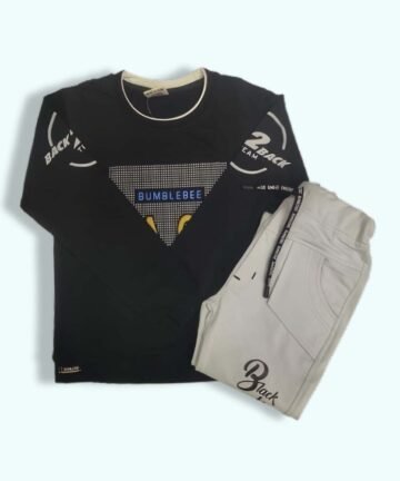BUMBLEBEE :  Boys’ Full Sleeve Cotton Printed T-Shirt & Trousers Set