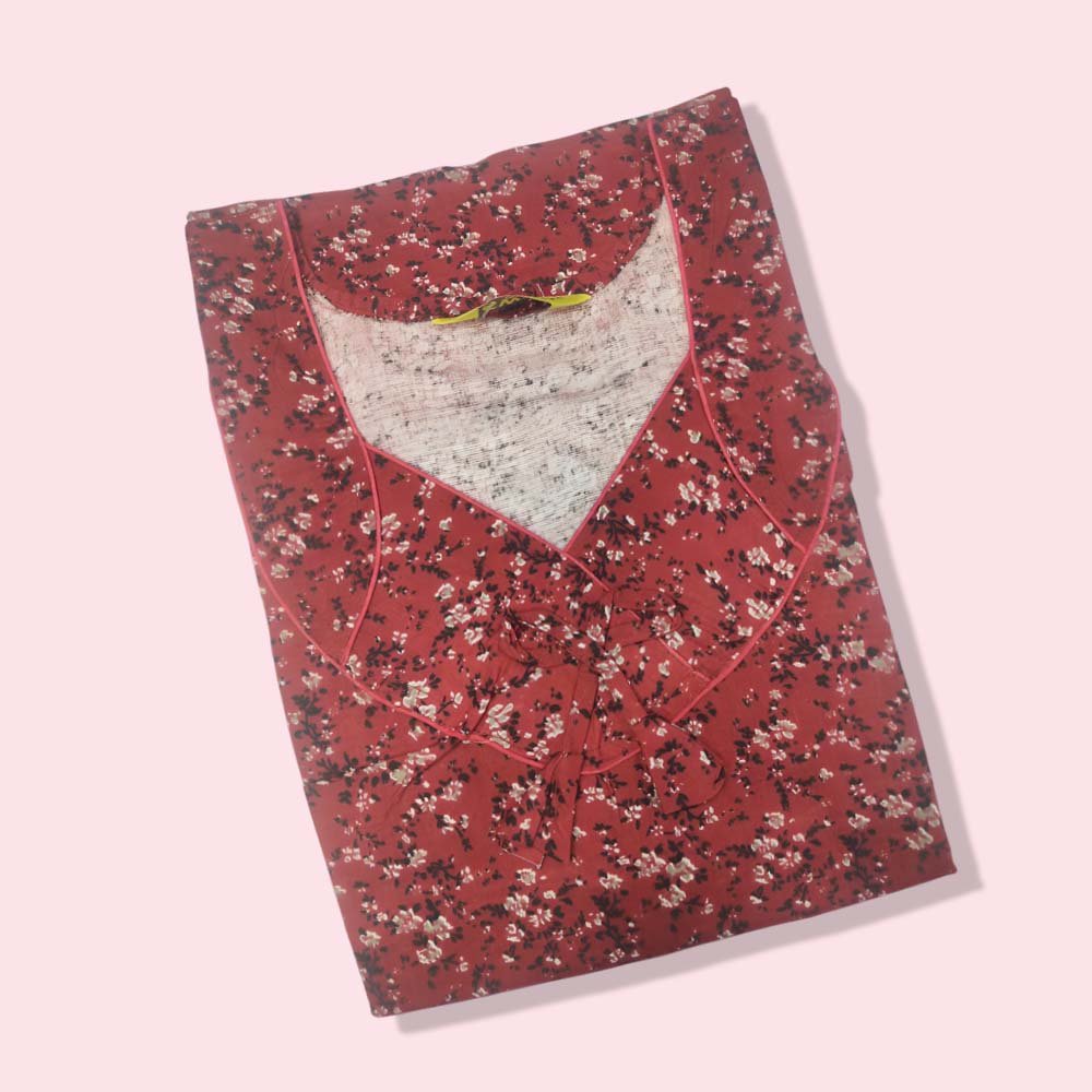 ASWATI :  Women Printed Cotton Nightwear Nighty Maxi