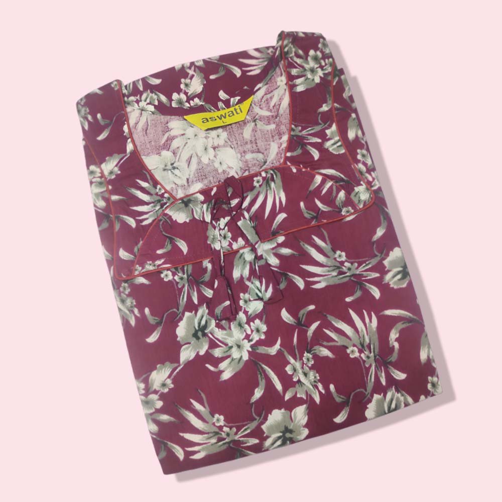 ASWATI :  Women Cotton Floor Length Nighty