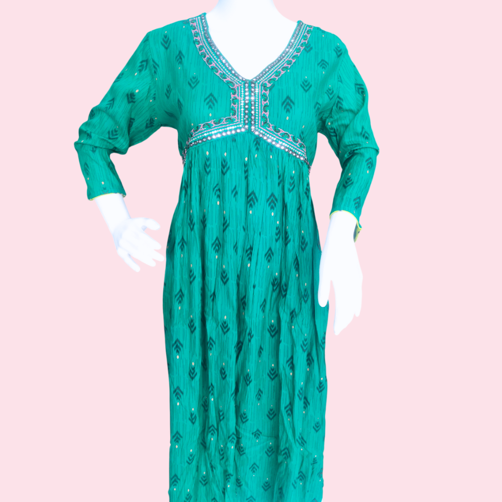 MADHURMA : Women’s Attractive Design  Aliya Cut Rayon Anarkali Kurta for Girl’s and Womens