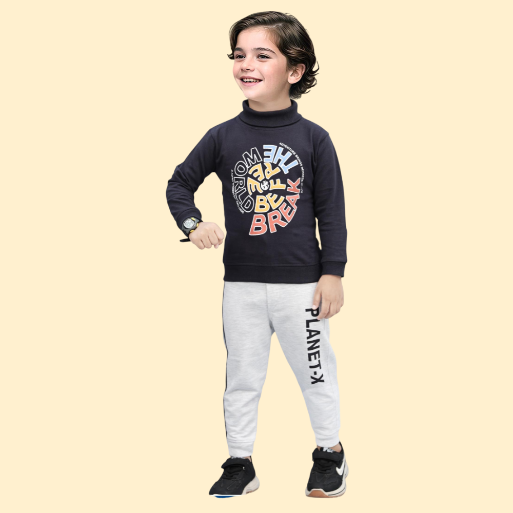 Symbol Boy’s Cotton Clothing Sets | Full Sleeve | Sweatshirt & Track Pant