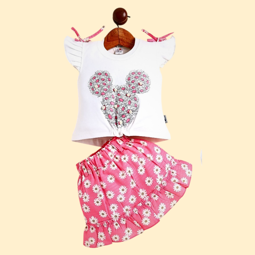 Baby Girl Knee Length Dress Top and Skirt for Baby Girls