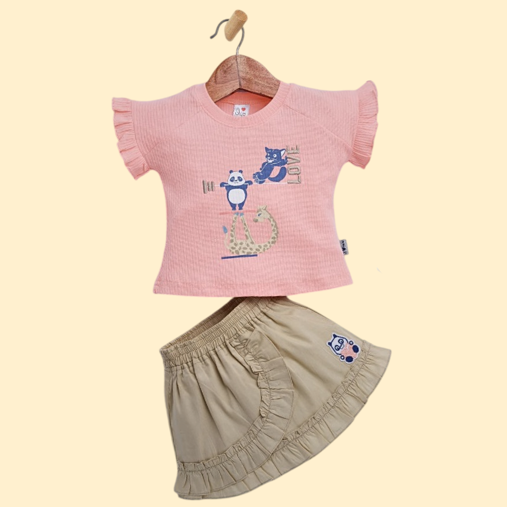 Baby Girl Knee Length Dress Top and Skirt for Baby Girls
