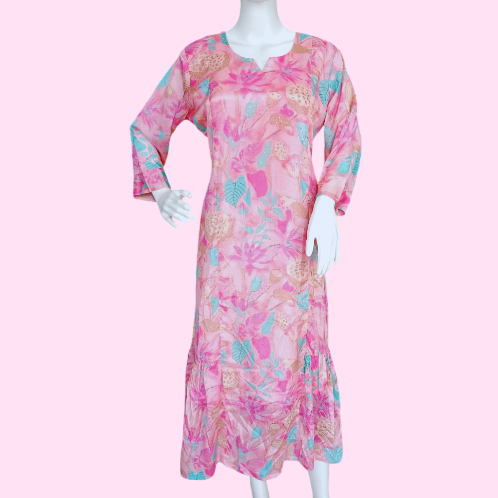 ZOLA : Women’s Shinny Soft Rayon Casual Umbrella Kurti