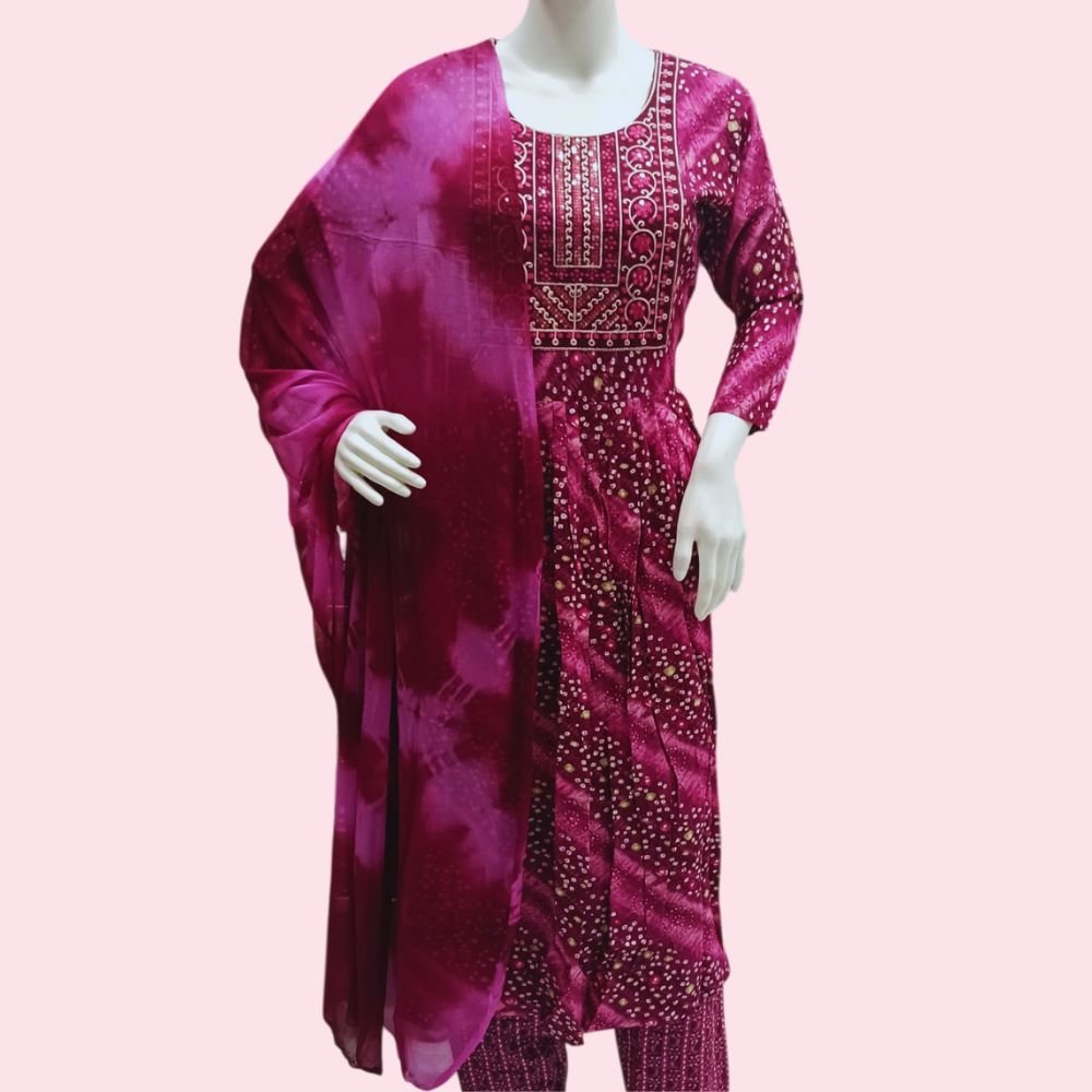 TANIKSH : Women’s Cotton Printed Straight Kurta with & Dupatta Set