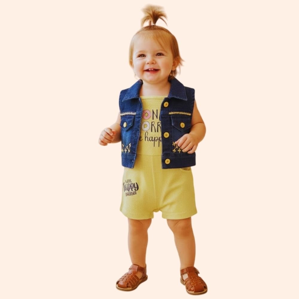 TICKLETTS : Kids Girls Cotton Blend Jumpsuit – Sleeveless Western Dress