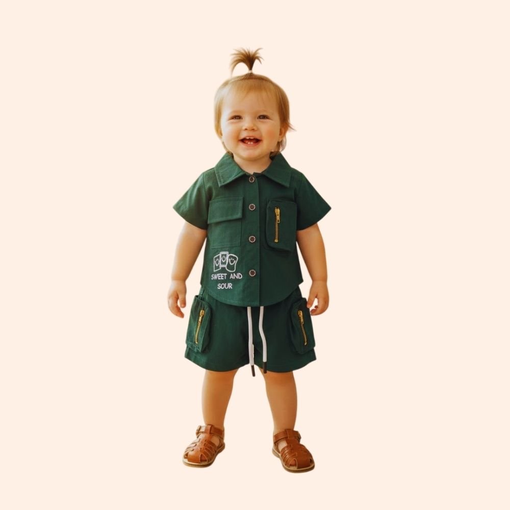 MINIBETTI : Kids  Set for Girls | Half Sleeves Shirt