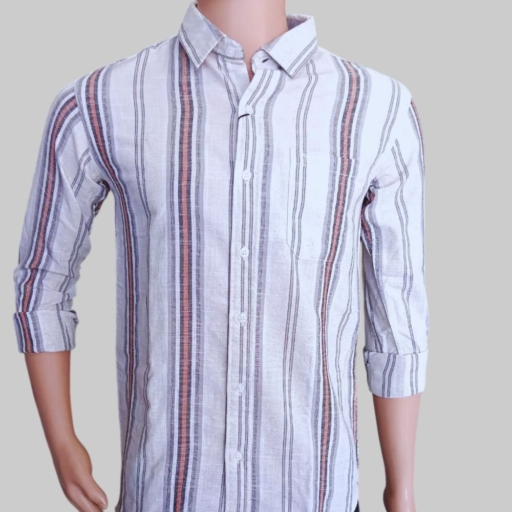 SOME : Men’s Cotton Regular Fit Striped Full Sleeves Cutaway Collar Casual Shirt