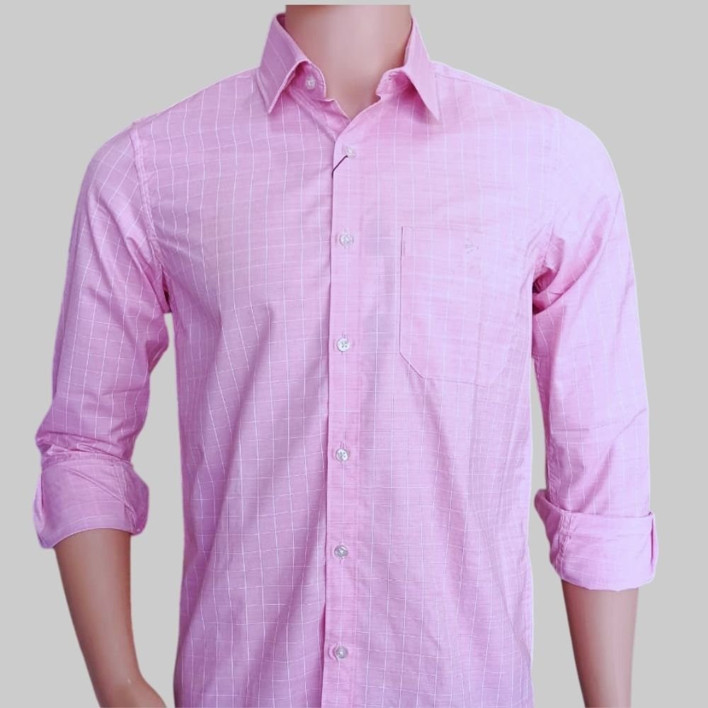 VENFIELD : Men Small Checkered Slim Fit Cotton Casual Shirt