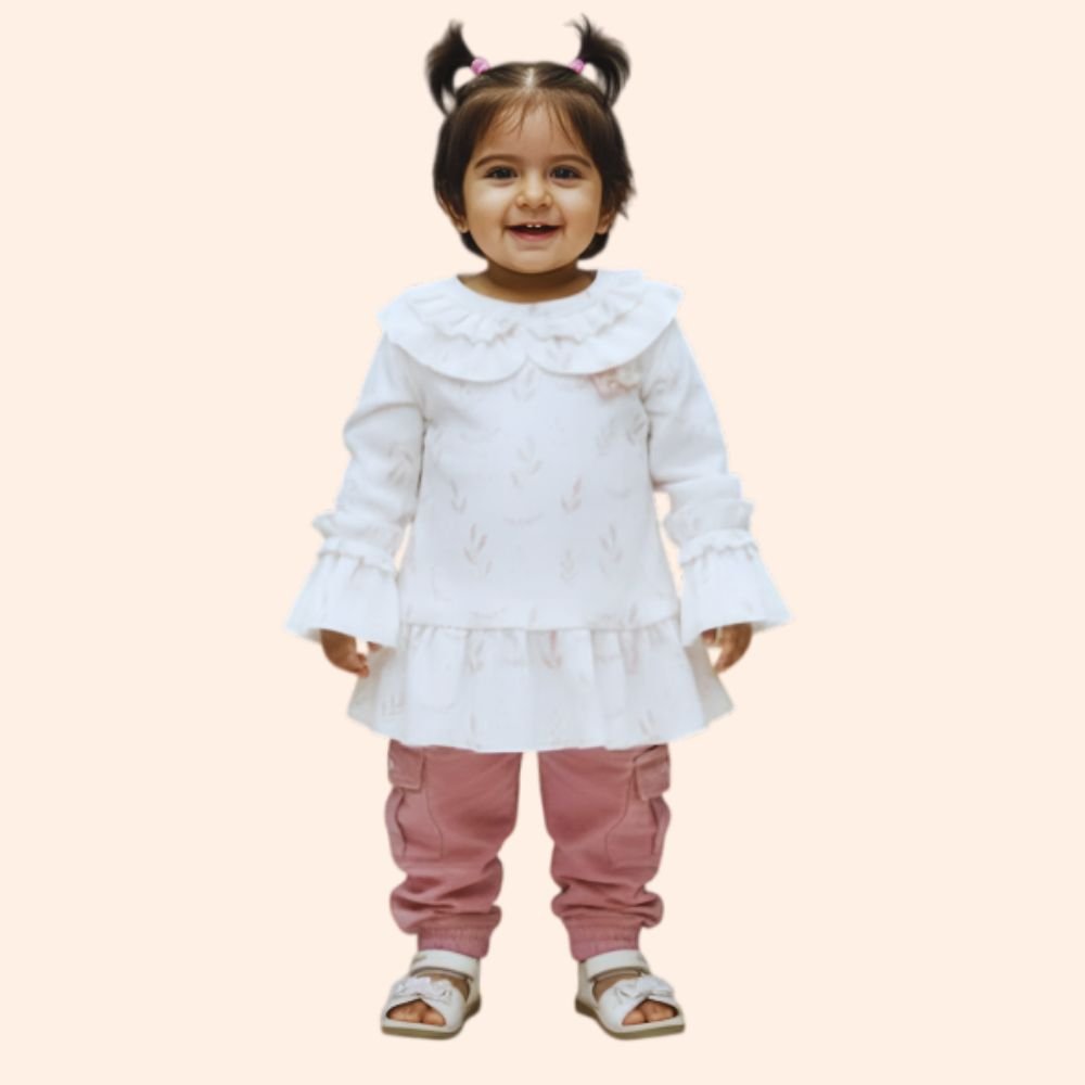 FIRST BABY : Kids Girls Cotton Blend Top & Pants