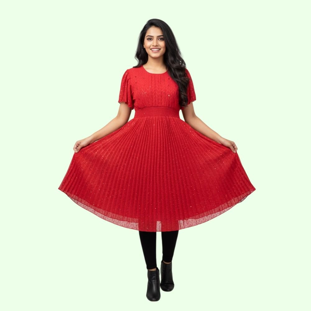 SHAGUN : Women’s Crepe A-Line Maxi Dress