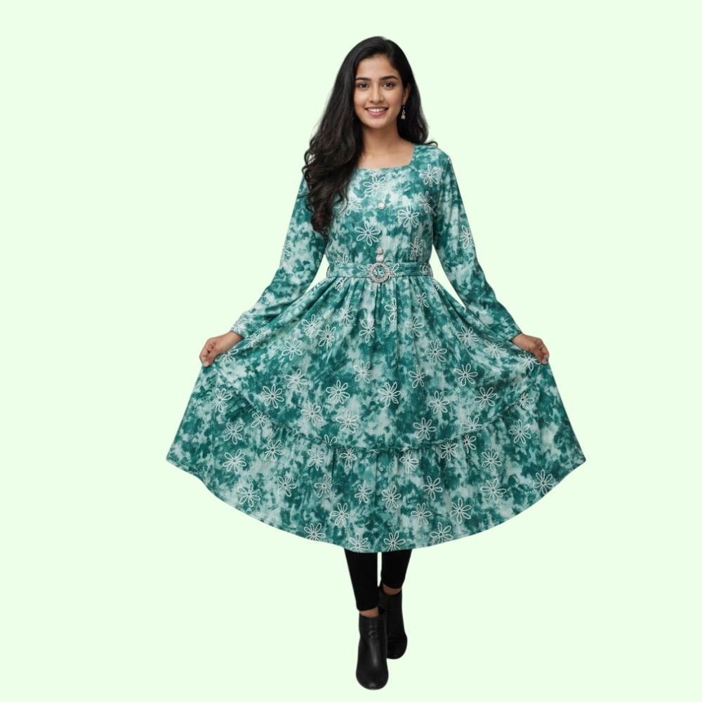 SHAGUN : Women’s Full Sleeve Printed Frock Style