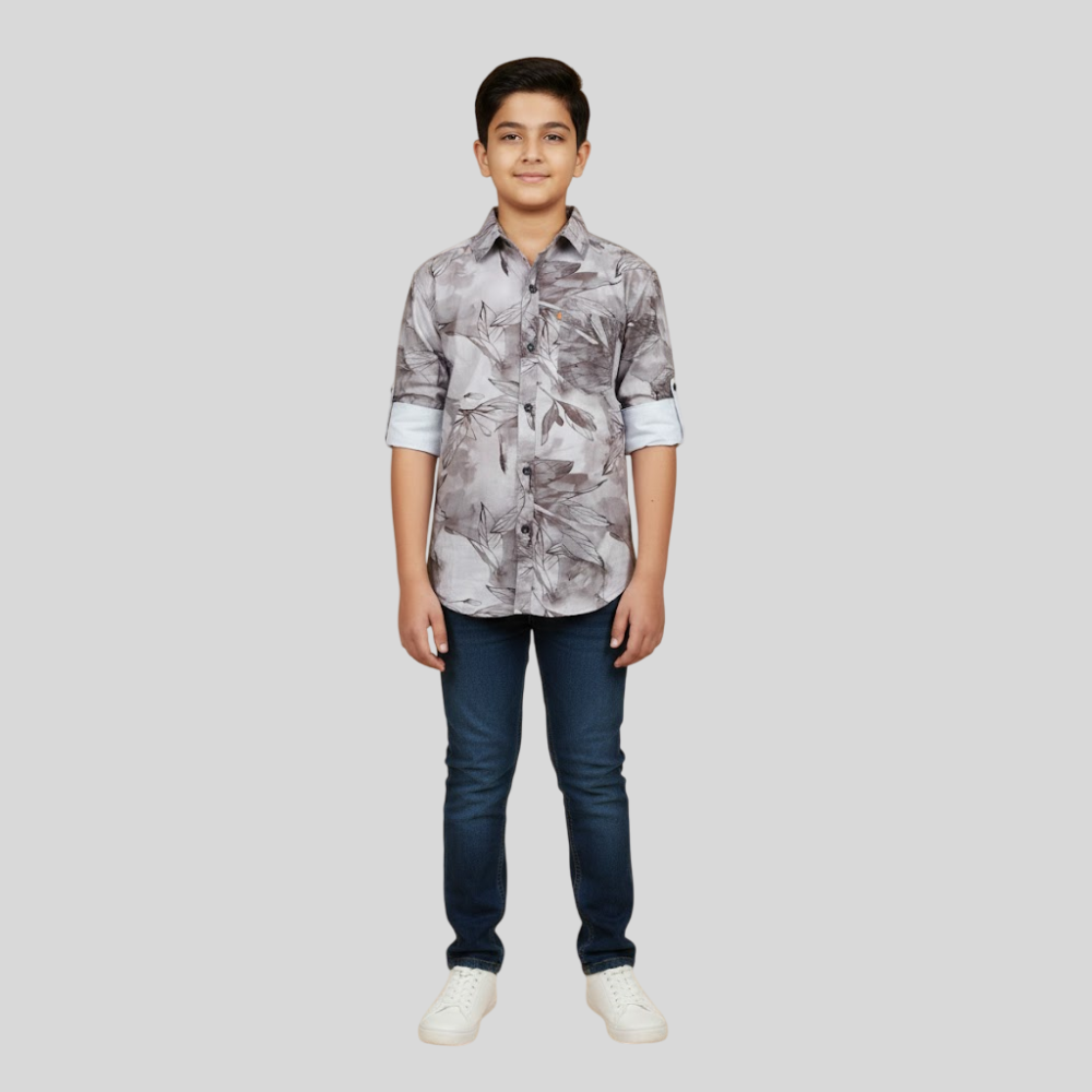 ROCK BOYS :  Full Sleeves Floral Printed Shirt