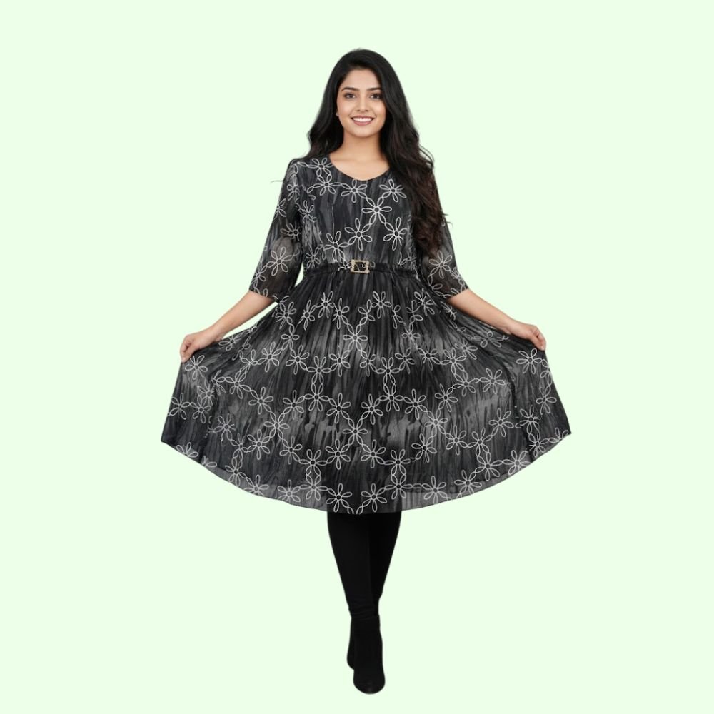 SHAGUN : Women’s Full Sleeve Printed Frock Style