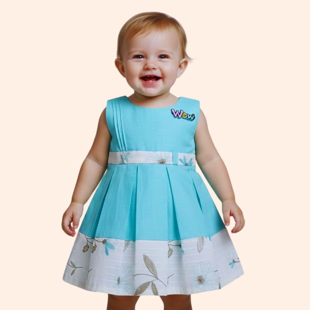 FUNNY BABY : Baby Girls Floral Printed Knee Length Frocks