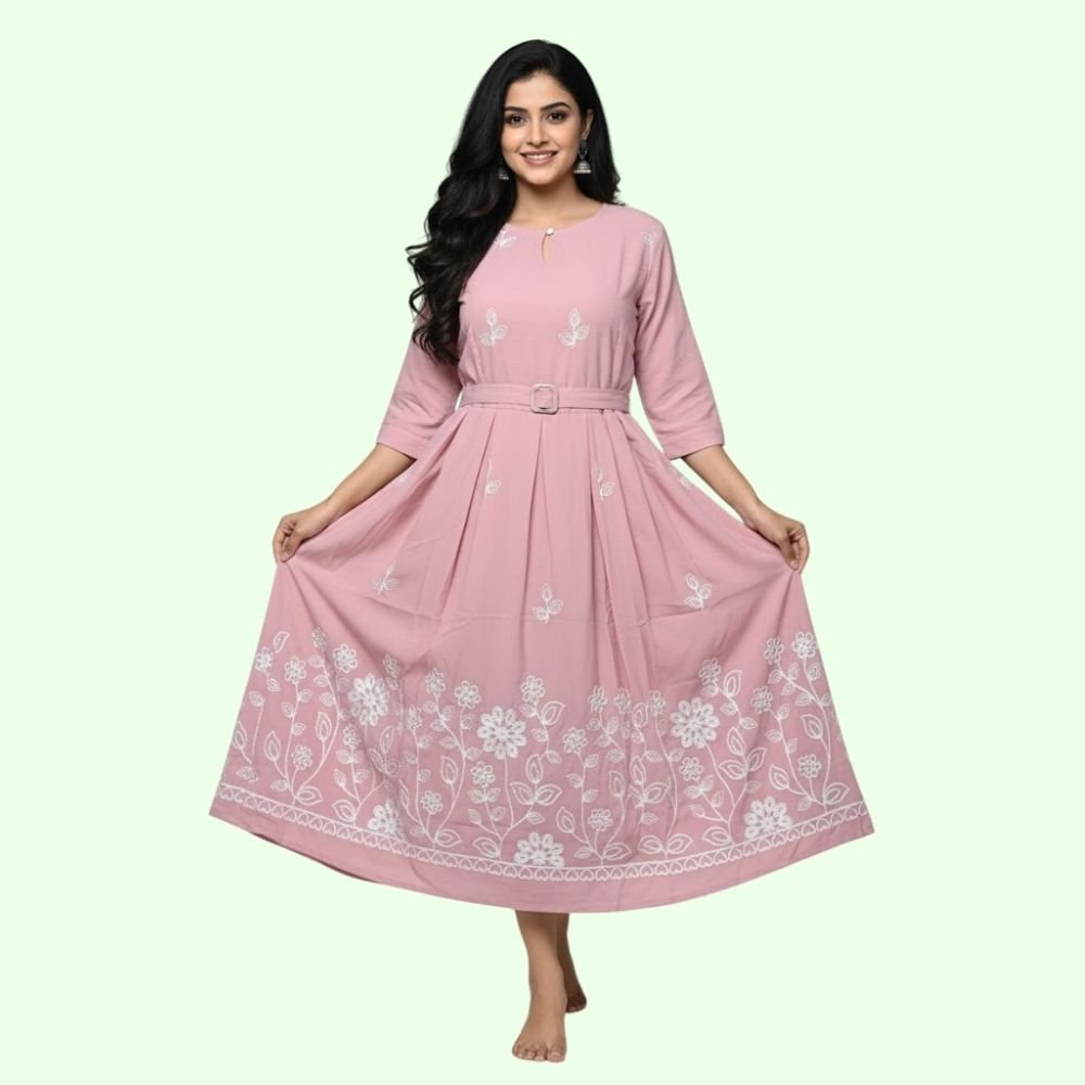 SHAGUN : Womens Cotton Printed Anarkali Pettern Short Kurti