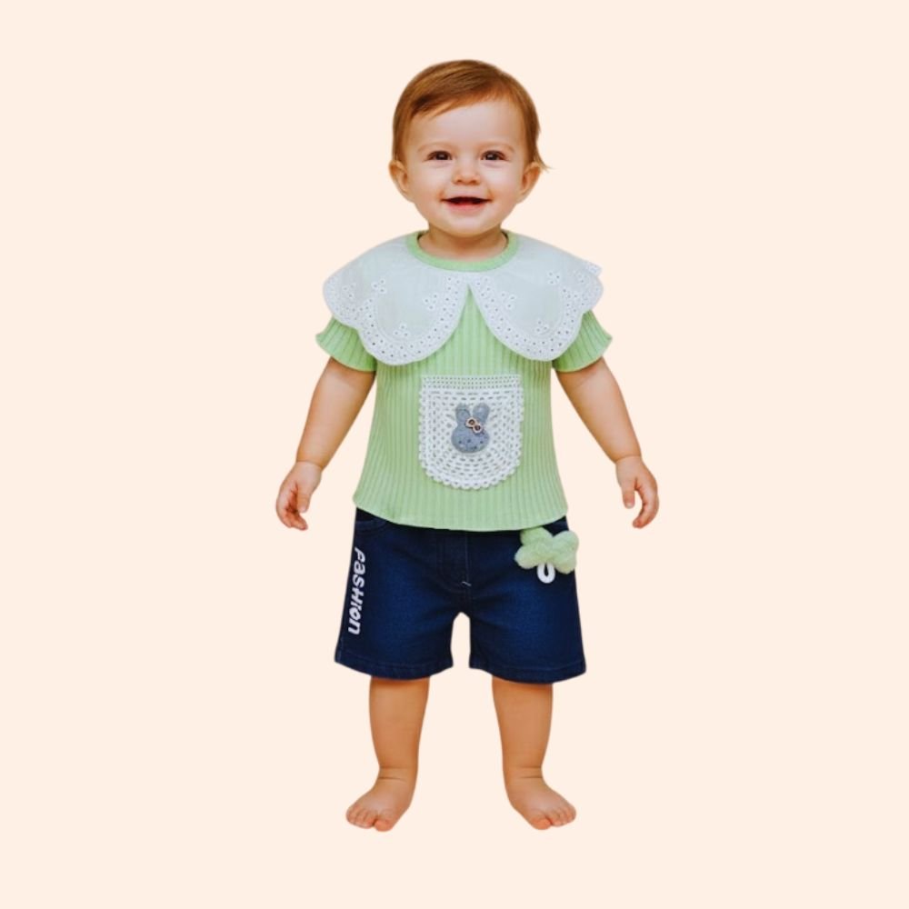 SWEATHEART : Girls Printed Casual Top & Shorts