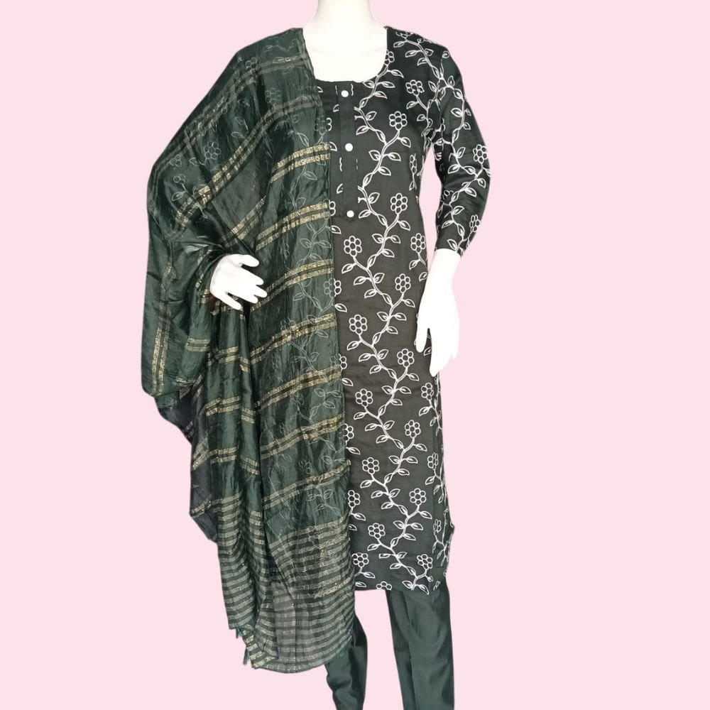 ENGLISH LADY :  Women Cotton Block Printed Kurta Pant With Dupatta