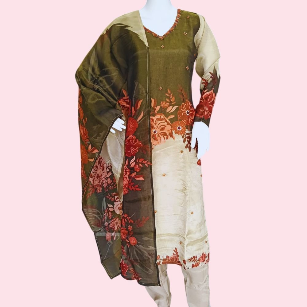 SHAGUN:  Women’s Rayon Viscose Embroidered Straight Kurta with Pant & Dupatta