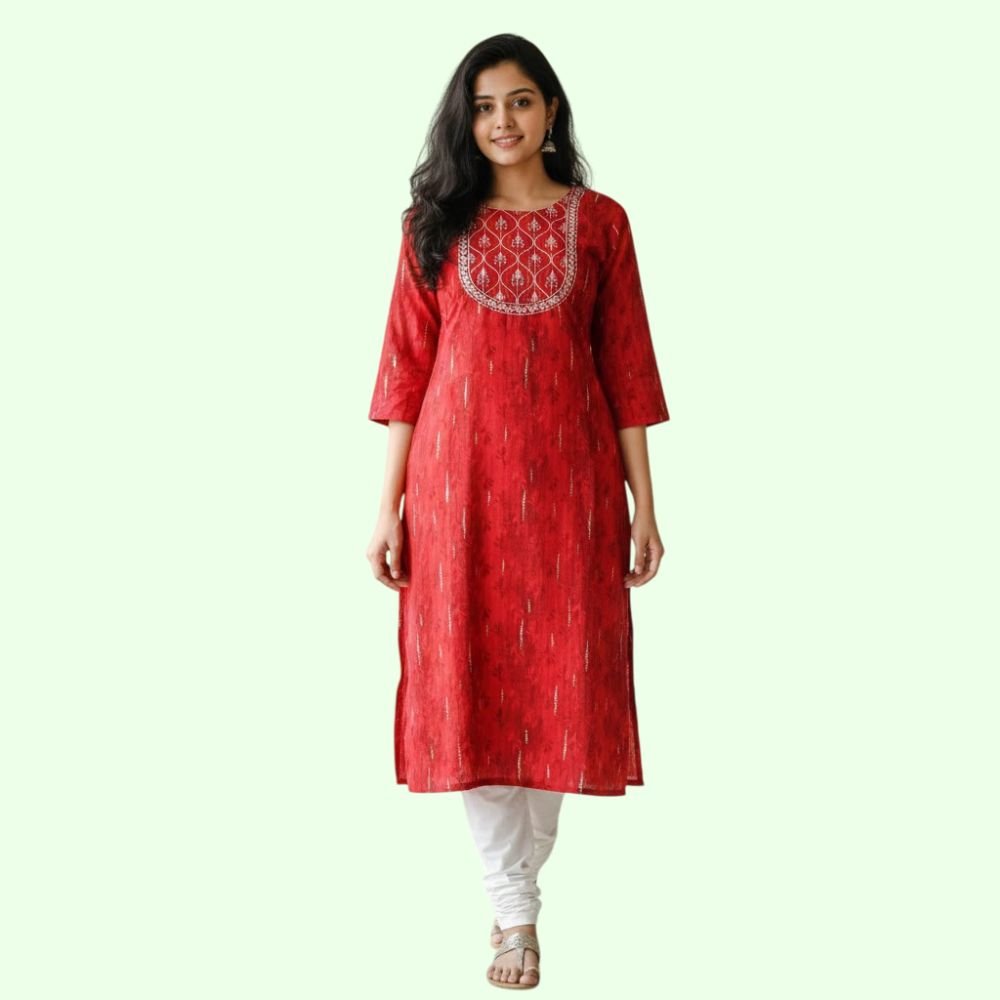 VANDAMI : Women  Regular Printed Straight Kurta