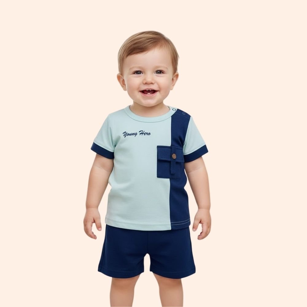 BOOM BABY : T-shirt and Short Set for Baby Boy Cotton Half Sleeves Clothing Set for Kids