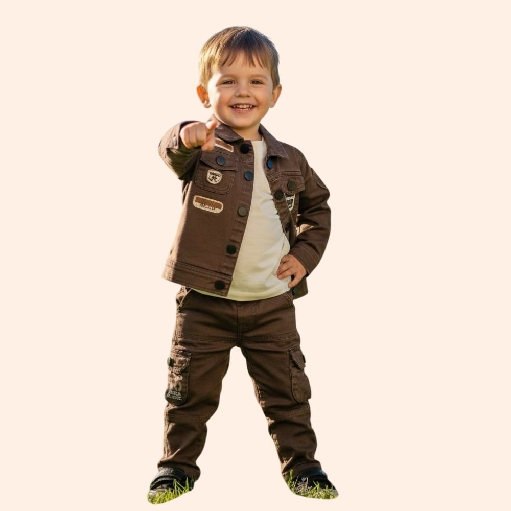KOOKAZZ : Kids Fashion Denim Jacket and Pant Set