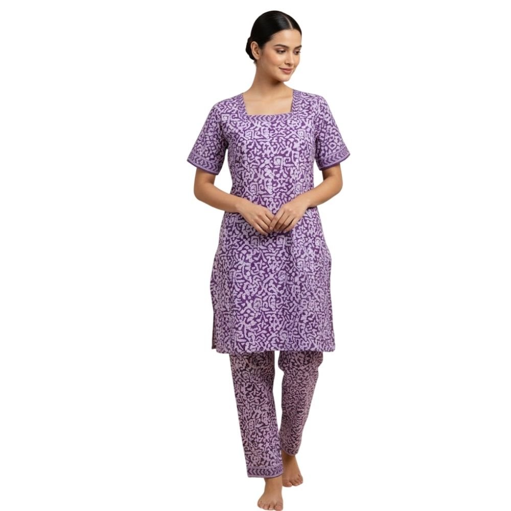 YAVONNE : Women’s Cotton Shirt and Pajama Night Suit Set