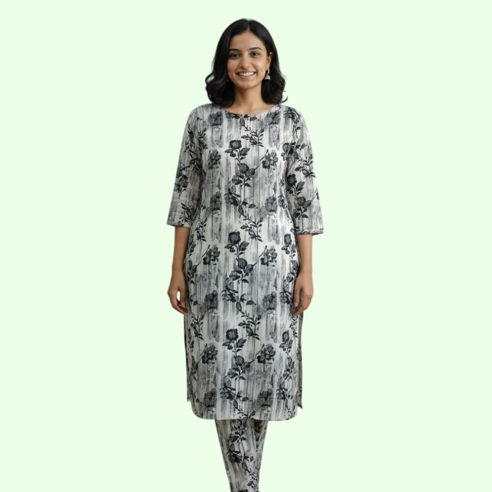 ENGLISH LADY :Printed Cotton  Co Ord Set For Women l Stylish 3/4 Sleeve