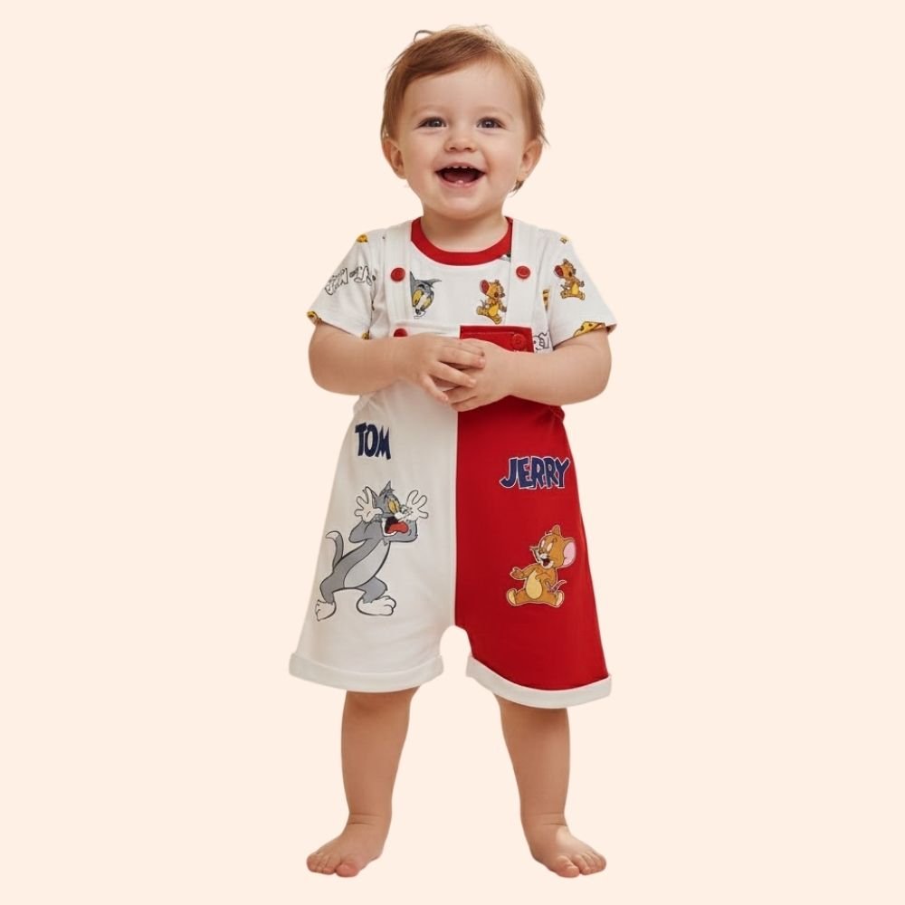 NEXT LEVEL :  kids Half Sleeves Cotton Printed Jumpsuit
