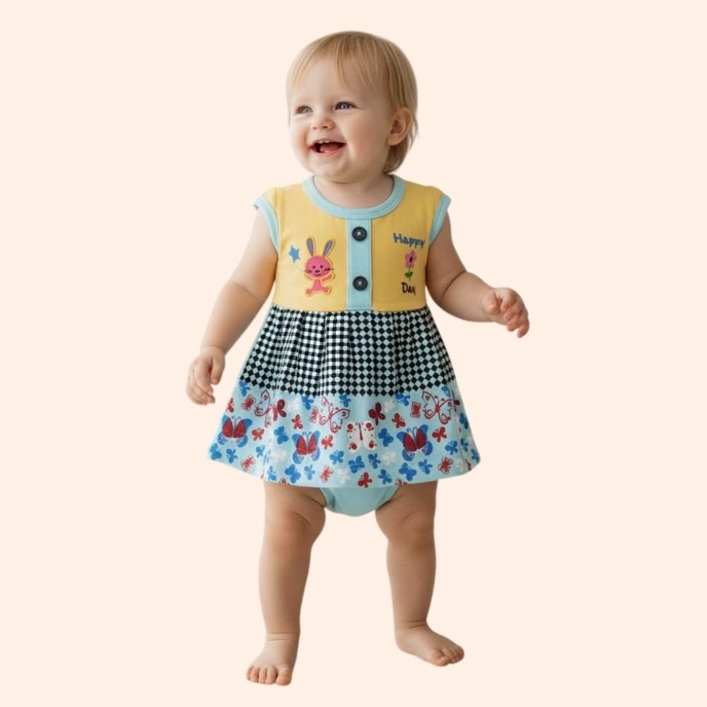 SVS : Baby Girls Floral Printed Knee Length Frocks