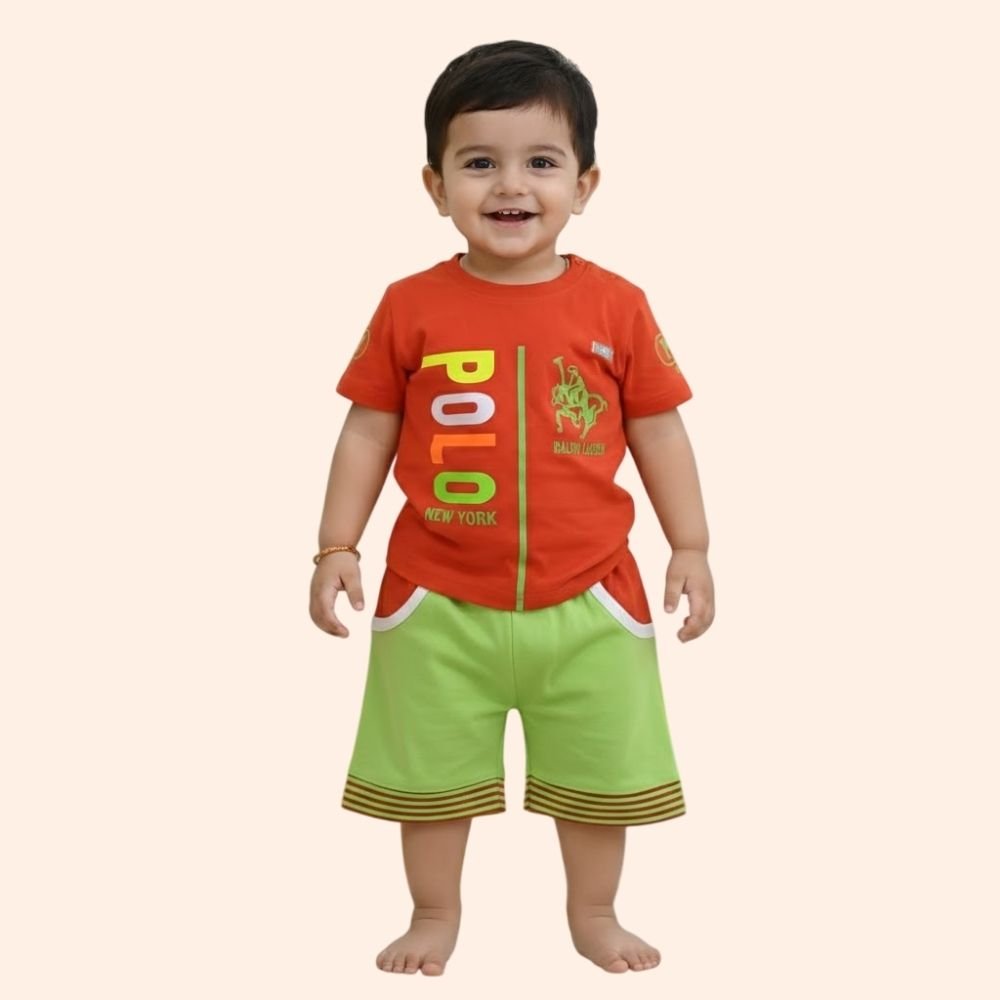 7-JOY : Boys Regular Fit Cotton T-Shirts and Shorts Set