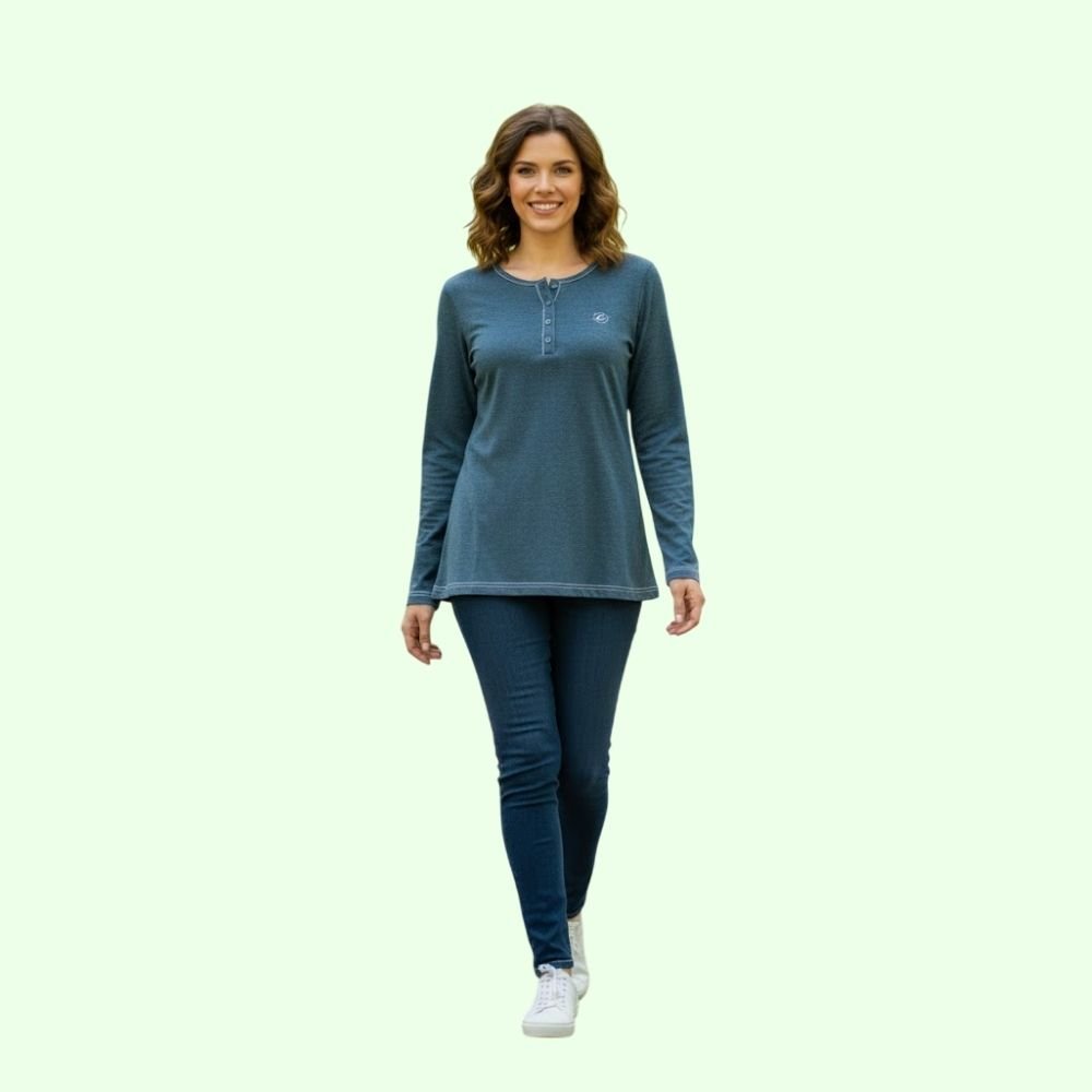 EN TRAP : Women’s Cotton Plain Round Neck Full Sleeve T-Shirt