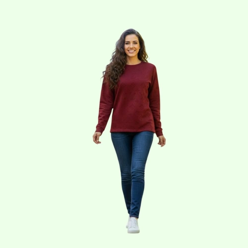 GEM :Women’s Cotton Blend Round Neck Full Sleeve T-Shirt
