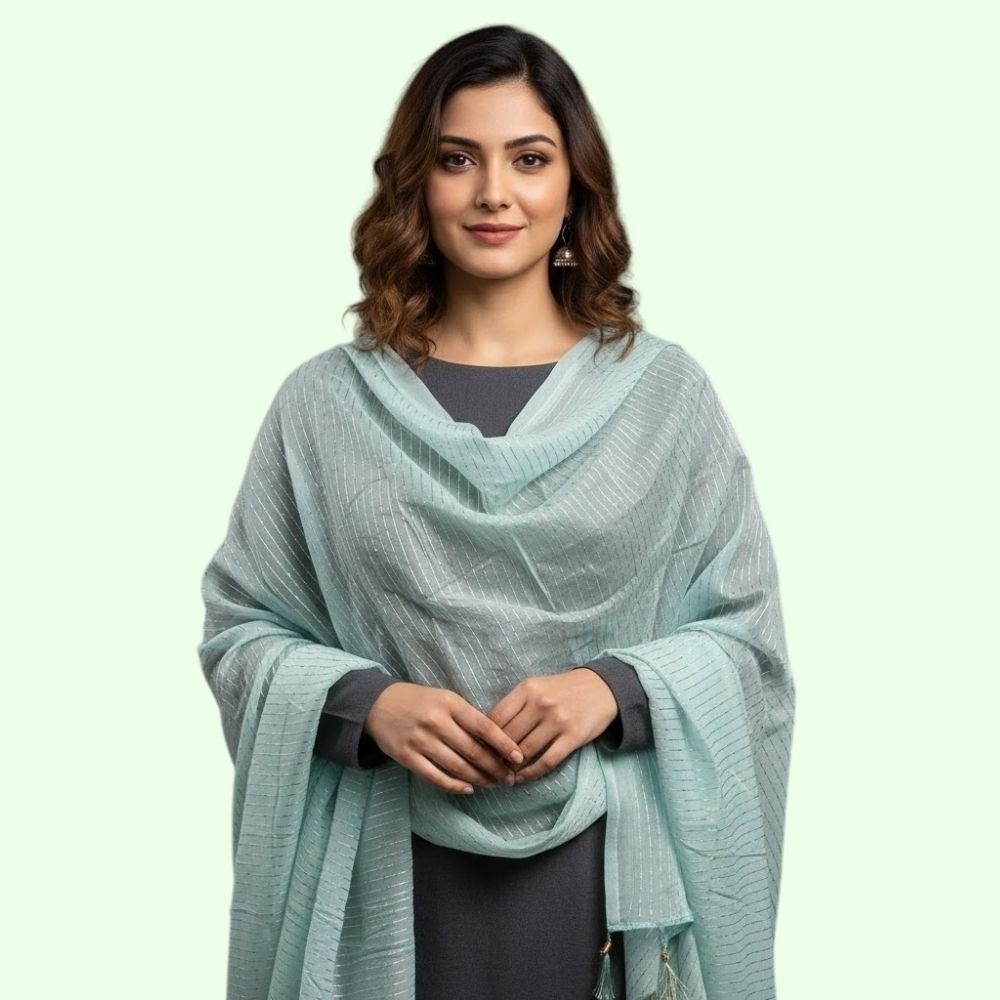 Cotton Striped Shawl Smooth flowy fabric.