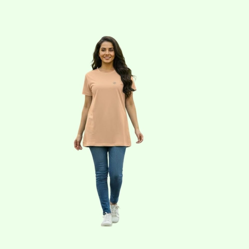 EN TRAP : Women’s Cotton Stretch Regular Fit Round Neck Half Sleeve