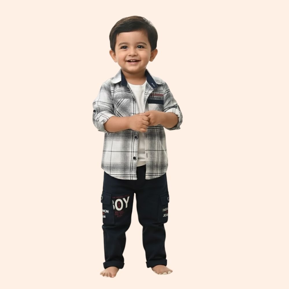 CITY BOY :  Cotton Straight Fit Complete outfit set for a stylish look.