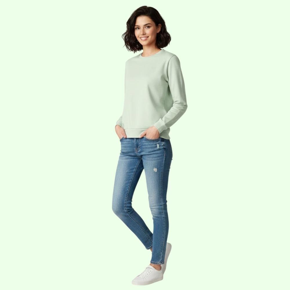 ANNA : Women Round Neck Full Sleeves Cotton Tshirt.
