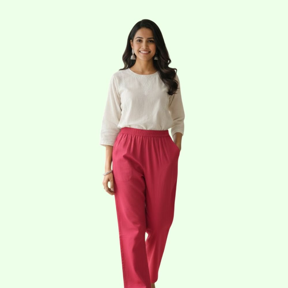 NIRVI : Women’s Cotton Straight Fit Pants