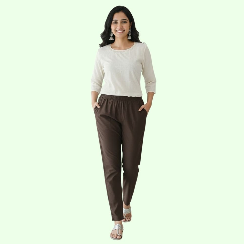 NIRVI : Women’s Cotton Straight Fit Pants