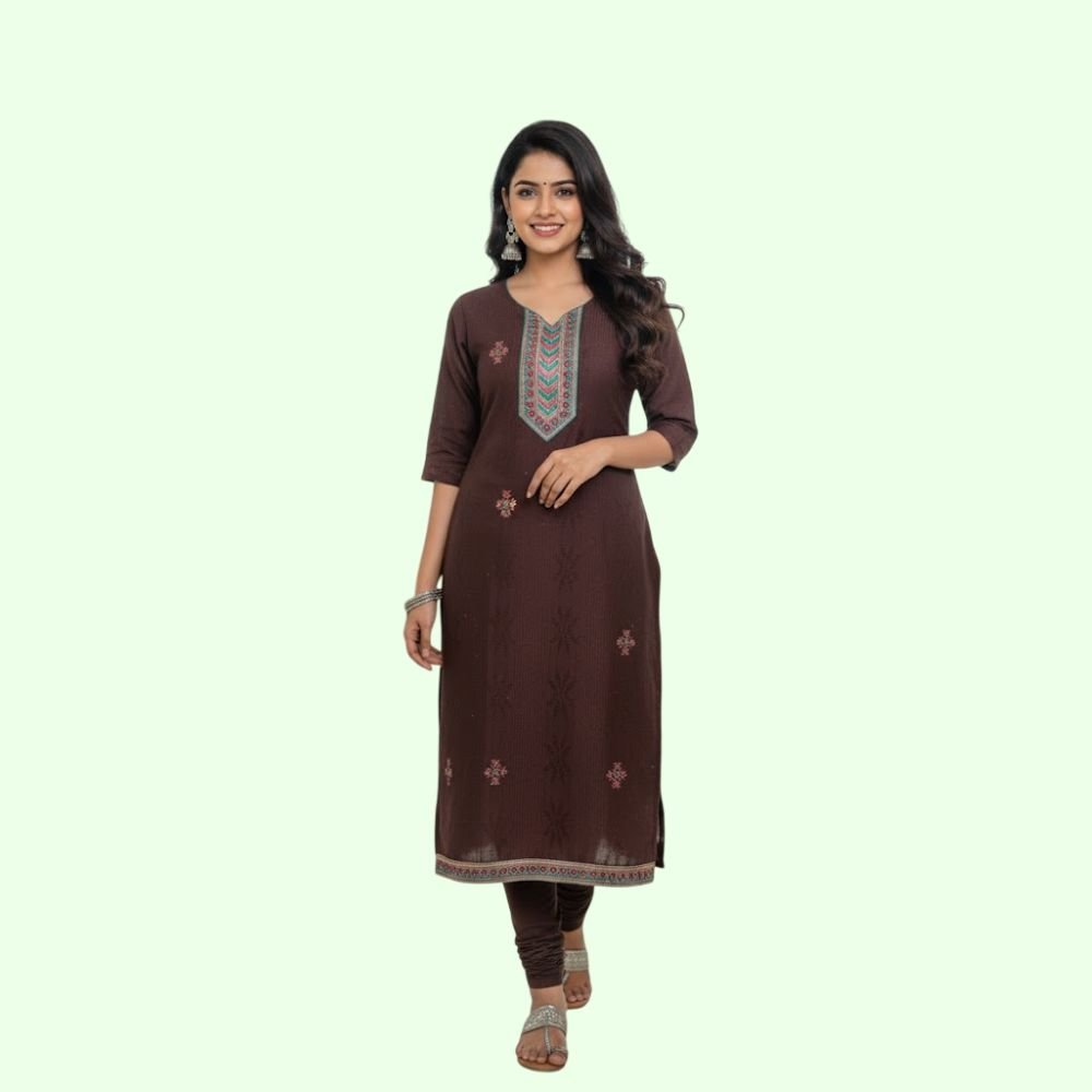 SHAGUN : Women Cotton Regular Printed Straight Kurta