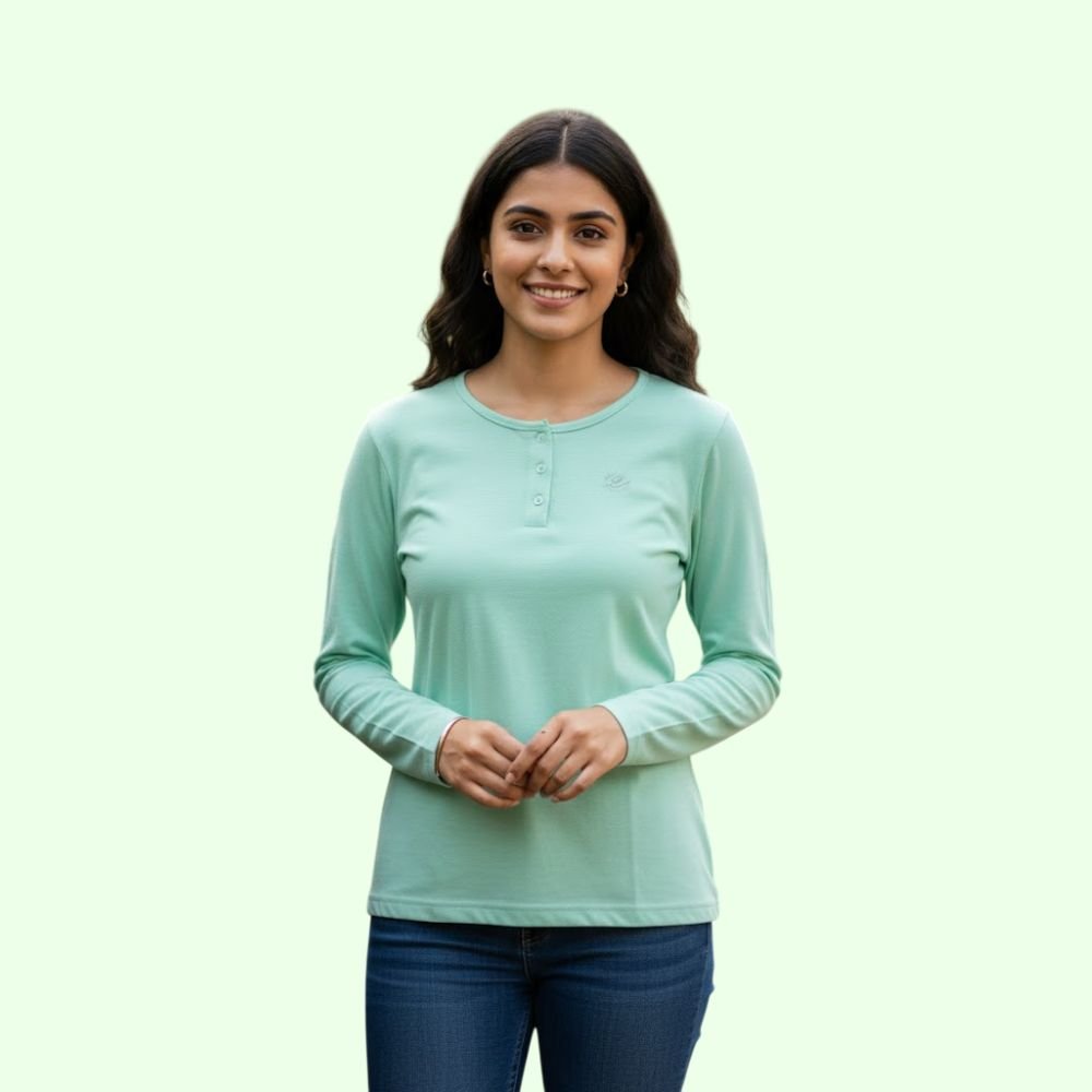 EN TRAP : Women Round Neck Full Sleeves Cotton Tshirt.