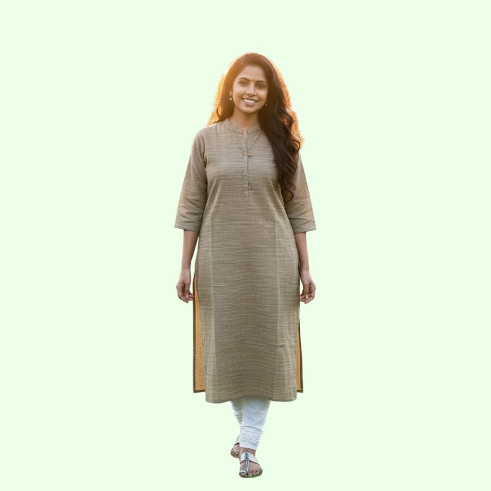 LIYAASA : Womens Cotton Straight Fit  Kurta