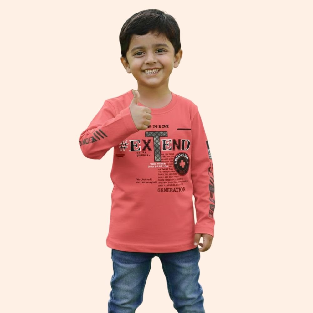GEM : Boys Full Sleeves Regular Fit Cotton T-Shirt