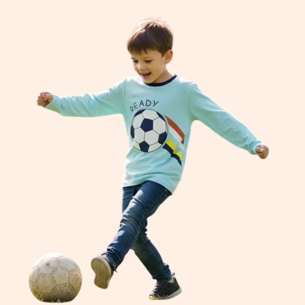 BIG BEN : Boys Long Sleeve Printed Solid T-Shirt Cotton