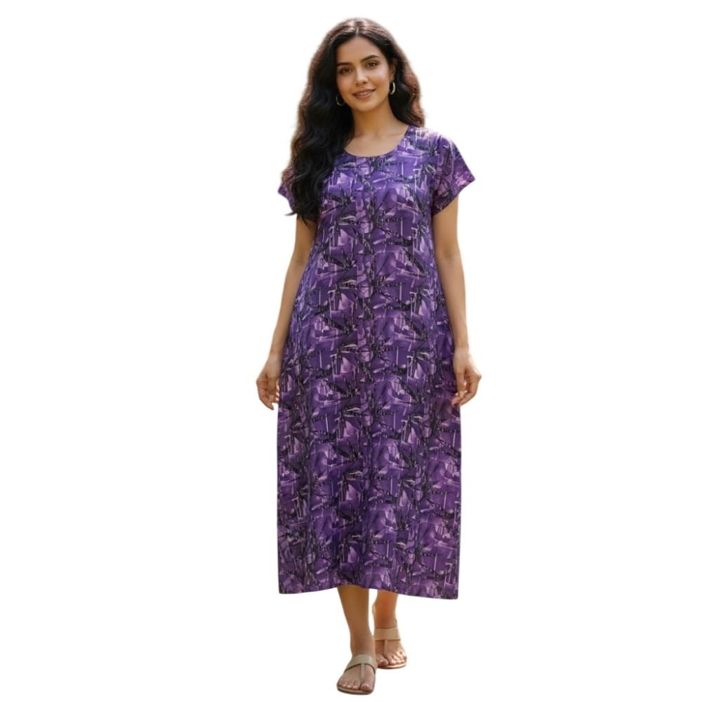 ASWATI : Nighty for Women, Printed  Cotton Night